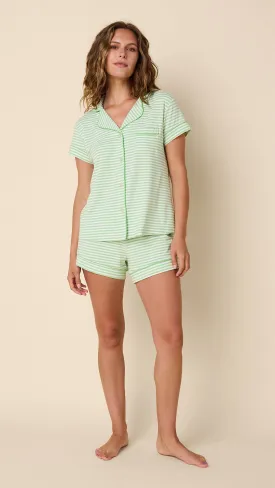 Essential Stripe Short Set - Pistachio