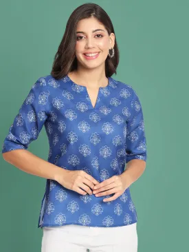 Ethnic Motifs Printed Blue Kurti