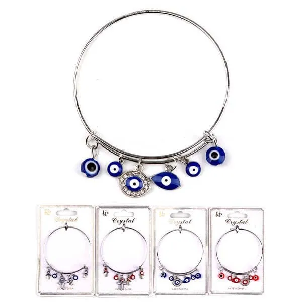 Evil Eye Charm Bangle Bracelets 4543 (12 units)