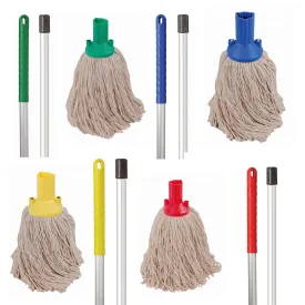 Exel Mop Set Push Fit Handle 137cm   Mop Head - Various Colours