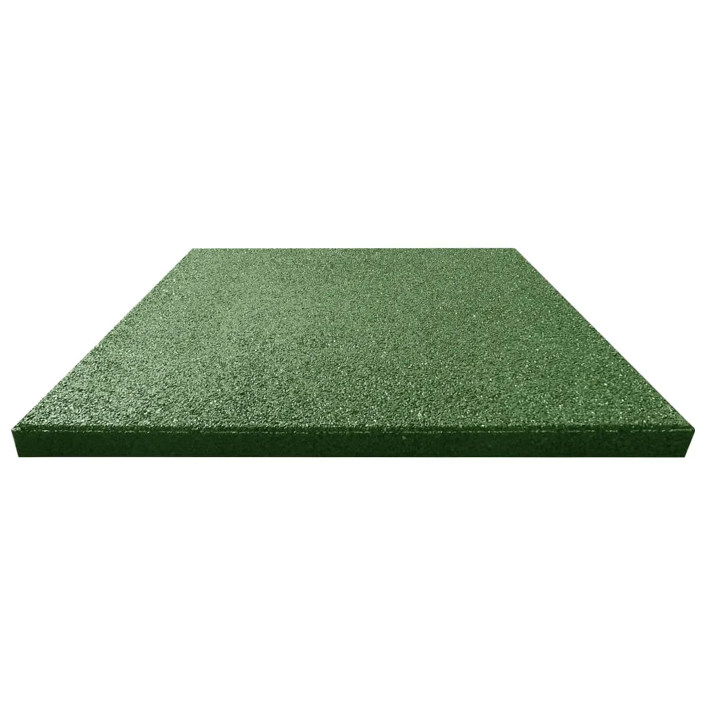 Fall Protection Tiles 12 pcs Rubber 50x50x3 cm Green