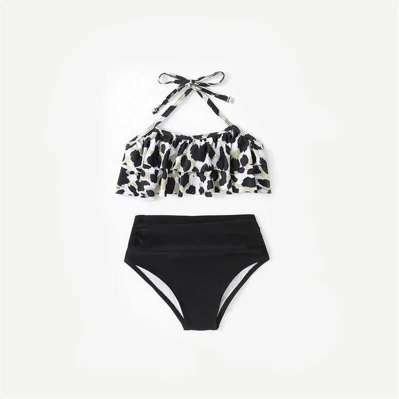 Family Matching Cheetah Print Bikini Animal Print Cheetah Swim Trunks