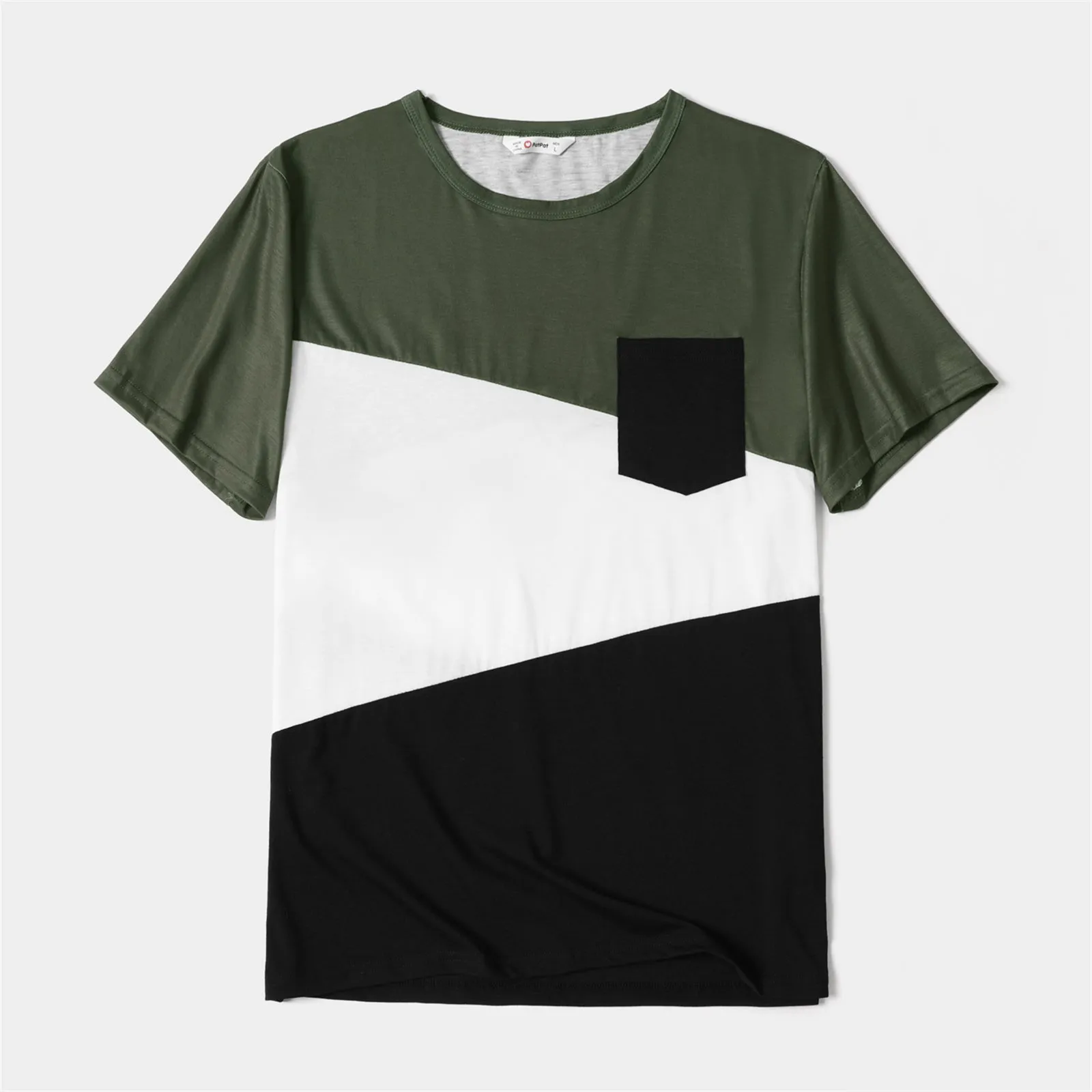 Family Matching Dress Army Green Swiss Dots Cross Wrap V Neck Short-sleeve Dresses and T-shirts