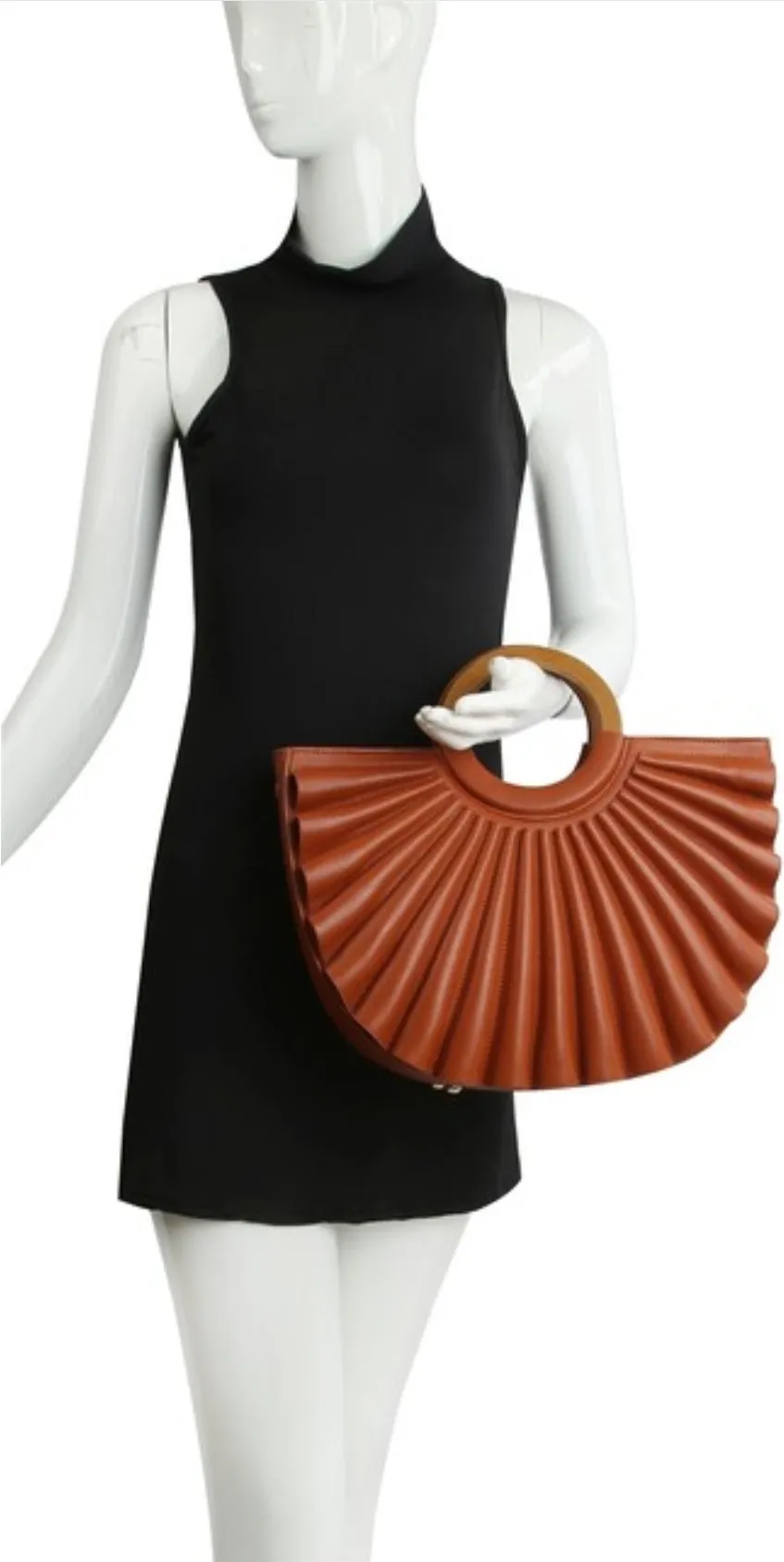 Fan Me Wooden Handle Purse FIVE Colors Available