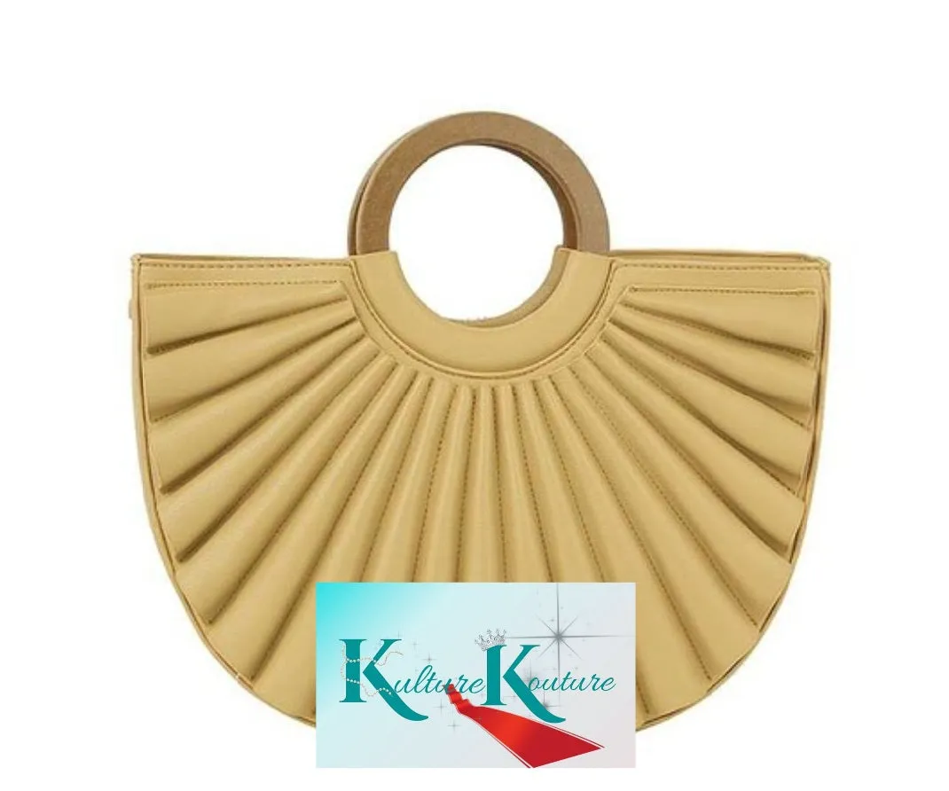 Fan Me Wooden Handle Purse FIVE Colors Available