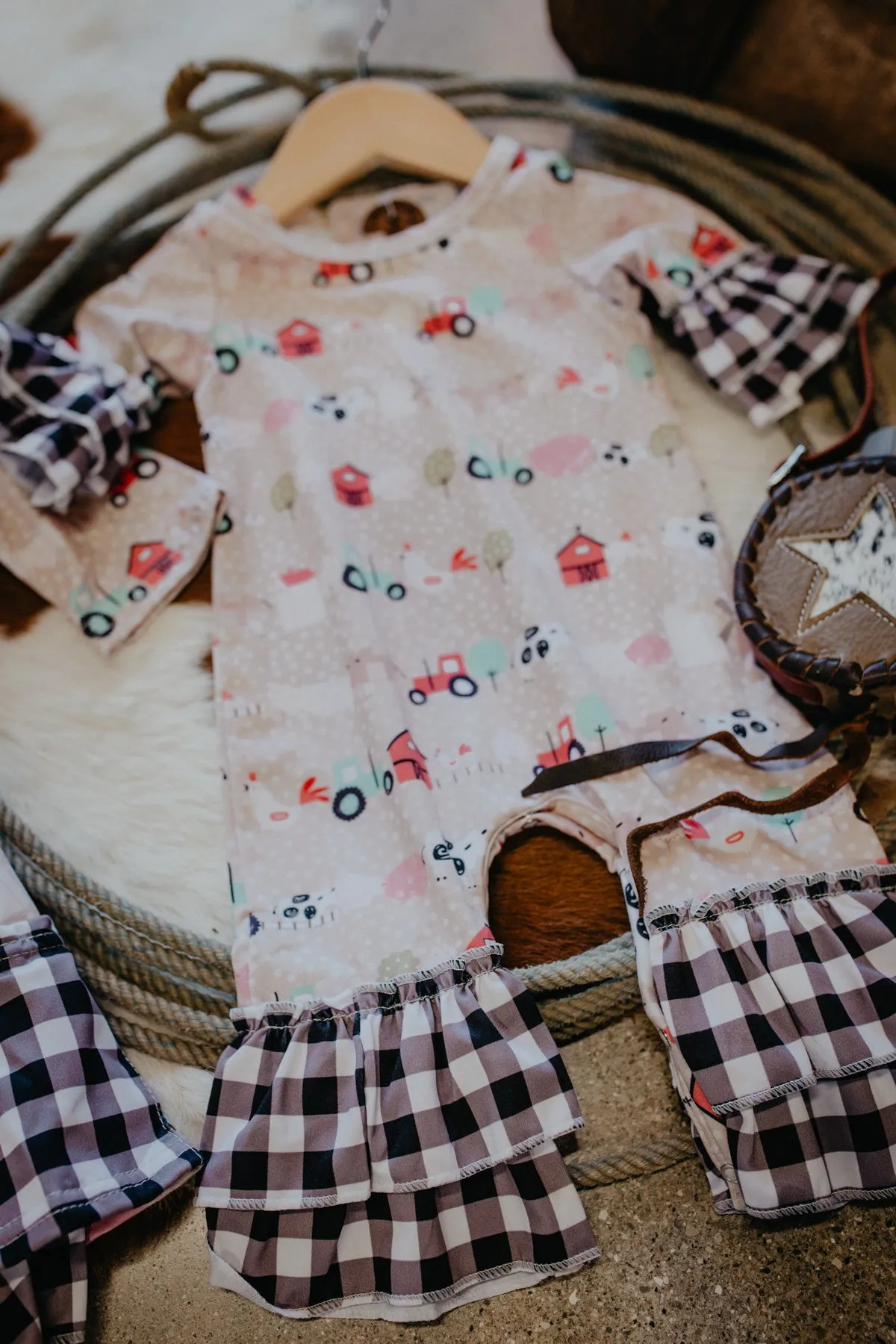 Farm & Plaid Girls Romper and Dress (0-6 to 9/10 Years)