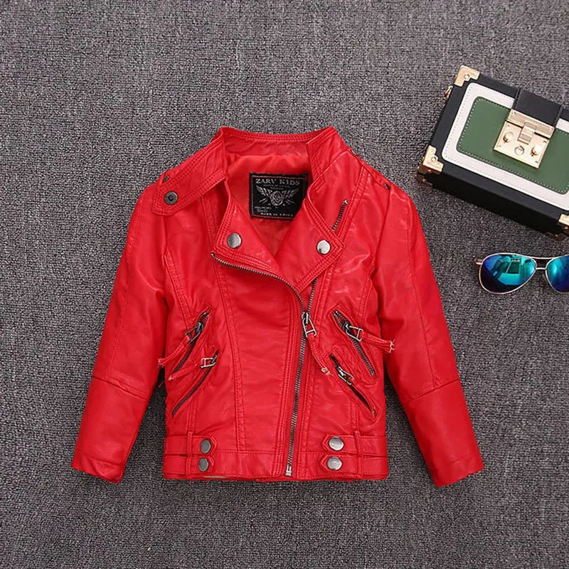 Fashion Faux Leather Jacket For Girls