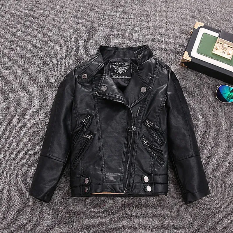 Fashion Faux Leather Jacket For Girls