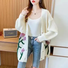 Fashionable Knitted Cardigan Top Women