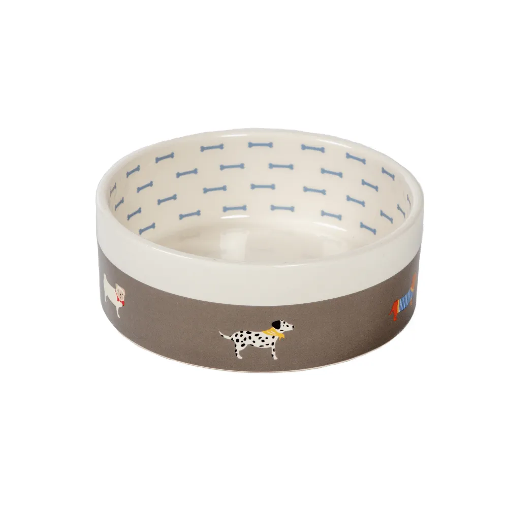 FatFace Marching Dogs Ceramic Pet Bowl