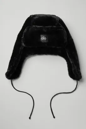 Faux Fur Polar Hat - Black