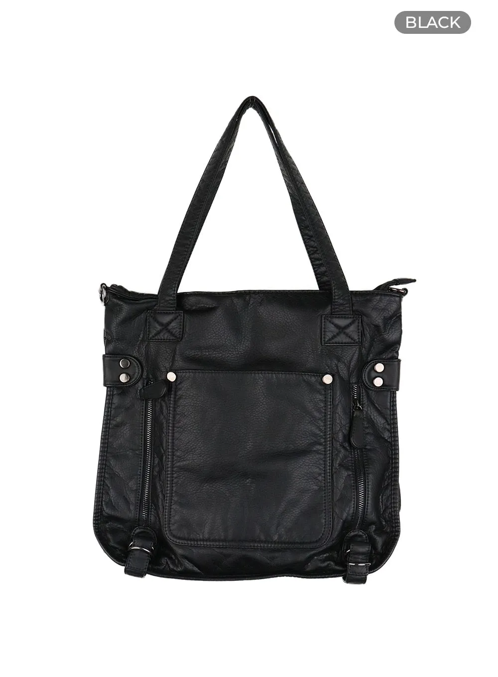 Faux Leather Large Capacity Tote Bag CA422