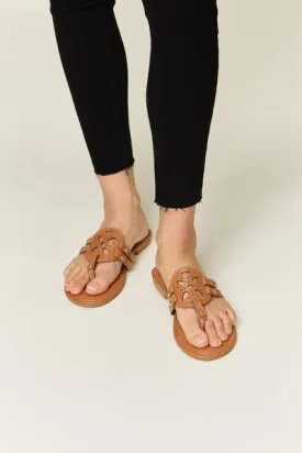 Faux Leather Open Toe Sandals