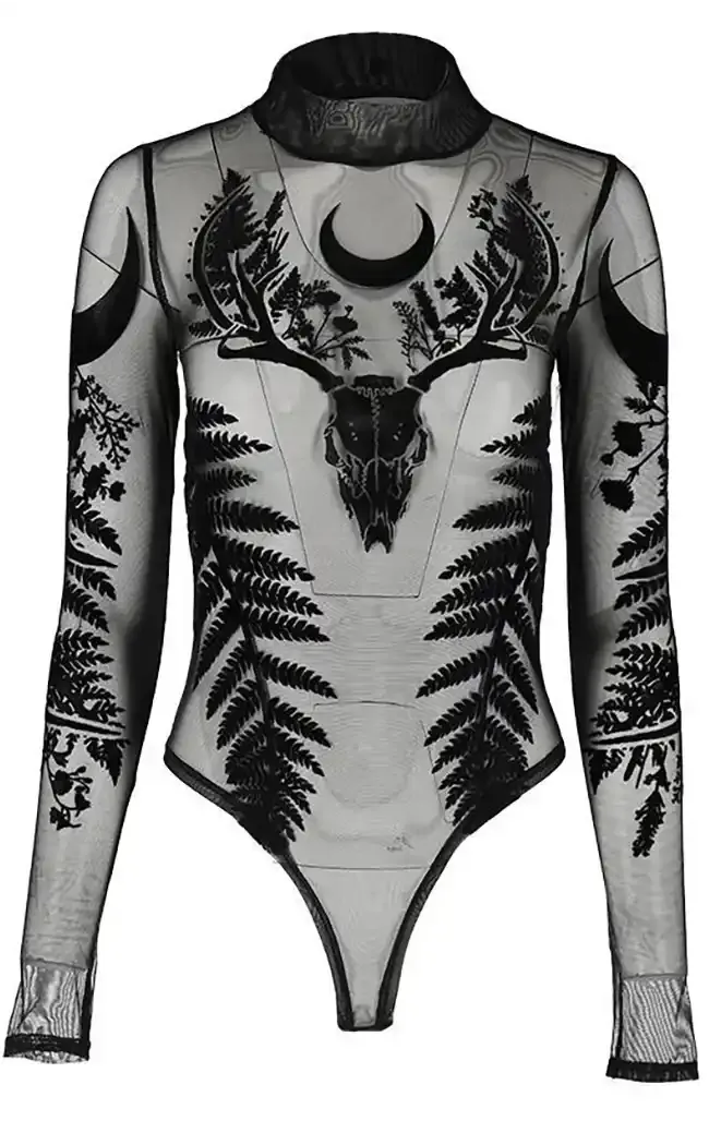 Fern & Stag Mesh Bodysuit