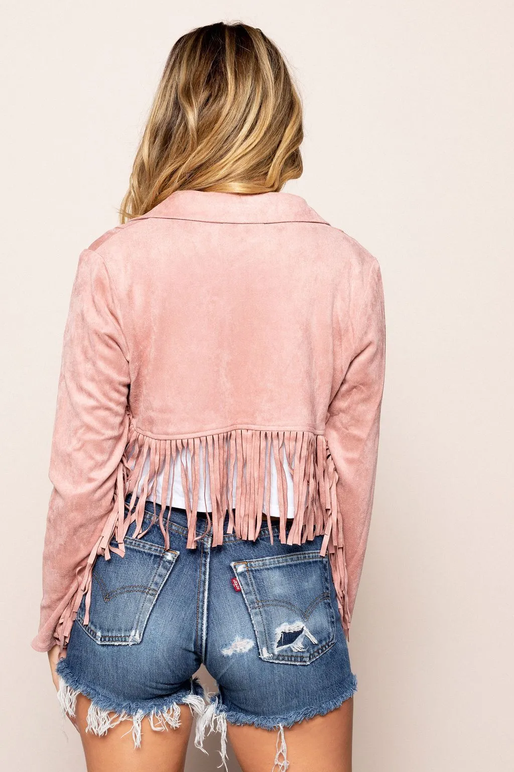 Festival Fringe Jacket Pink in Pink