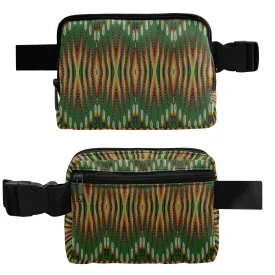 Fire Feather Green Belt Bag