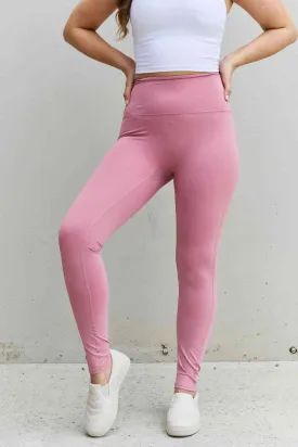 Fit For You Full Size High Waist Active Leggings in Light Rose