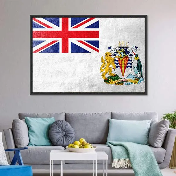 Flag Of British Antarctic Territory Canvas Wall Art