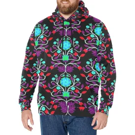 Floral Beadwork Four Clans Winter Men's Long Sleeve Fleece Hoodie