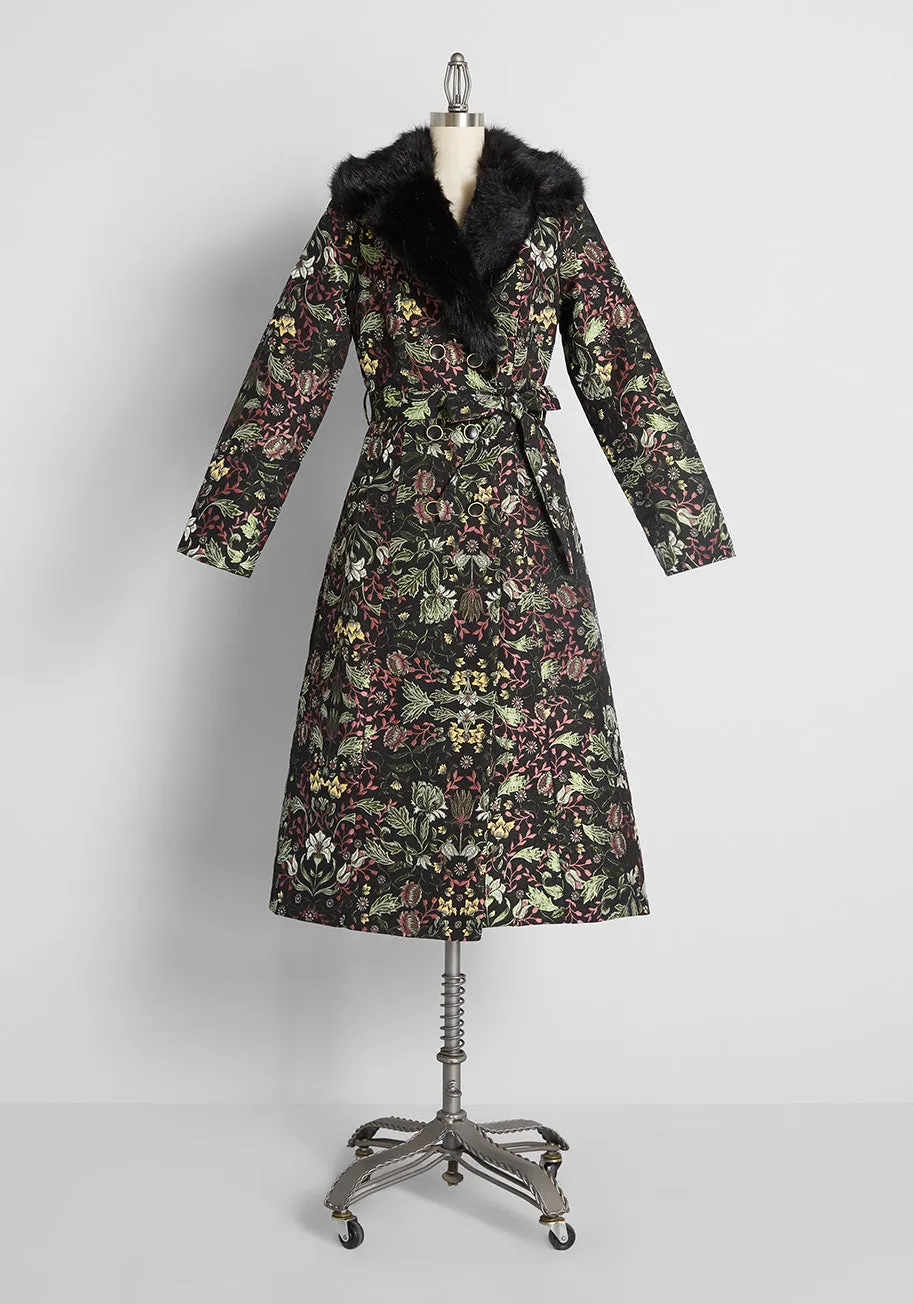 Floral Elegance Embroidered Coat