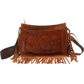 Floral Fringe Tooled Leather Bag