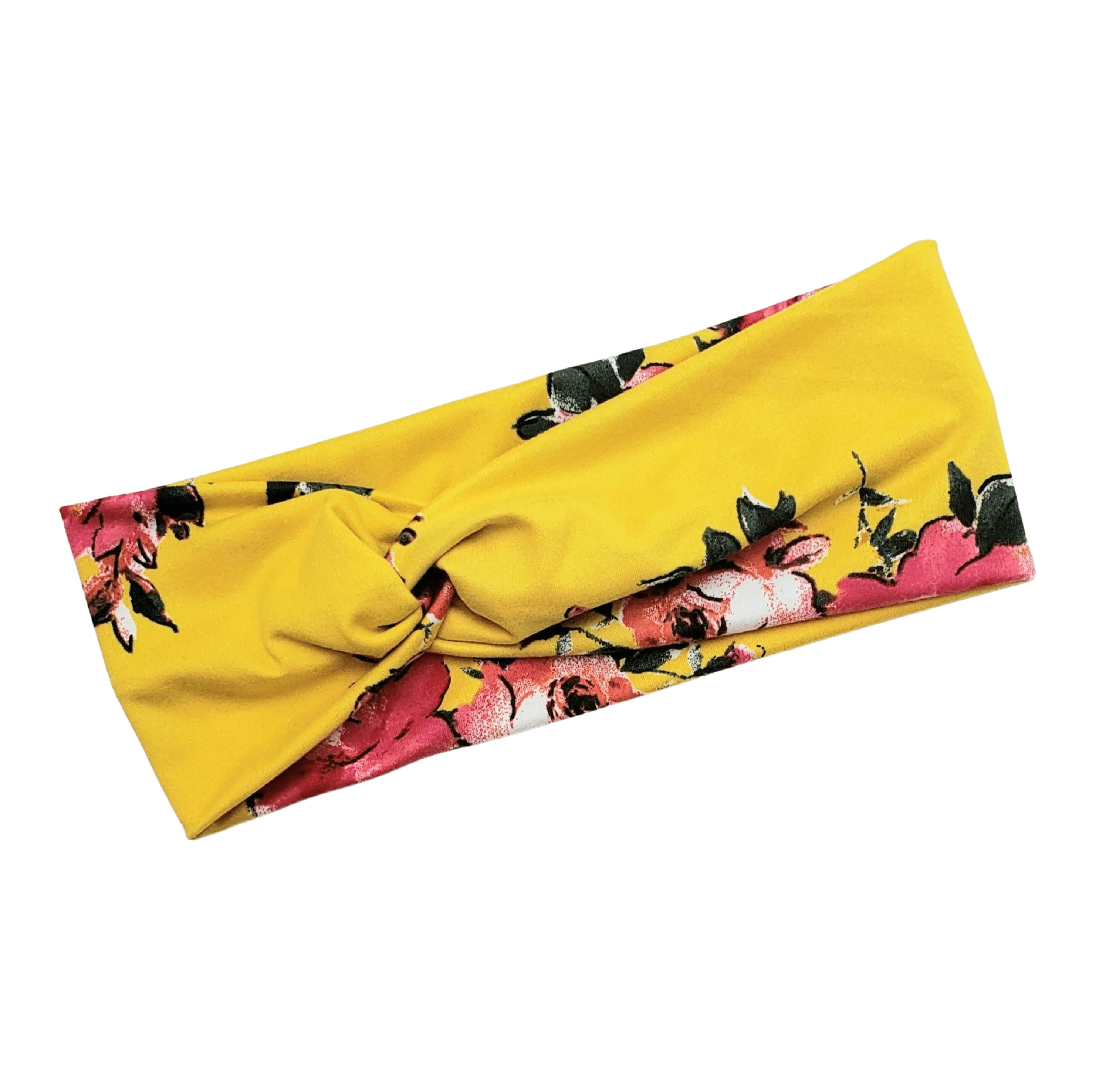 Floral on Yellow Headband