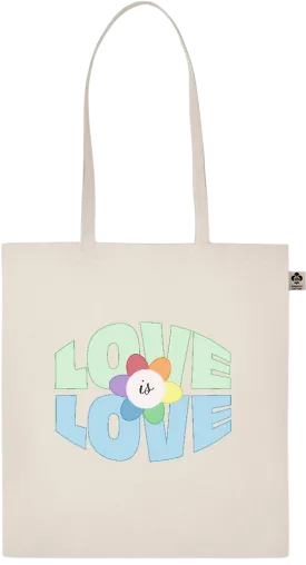 Flower Love is Love Design - Essential ecru organic cotton tote bag