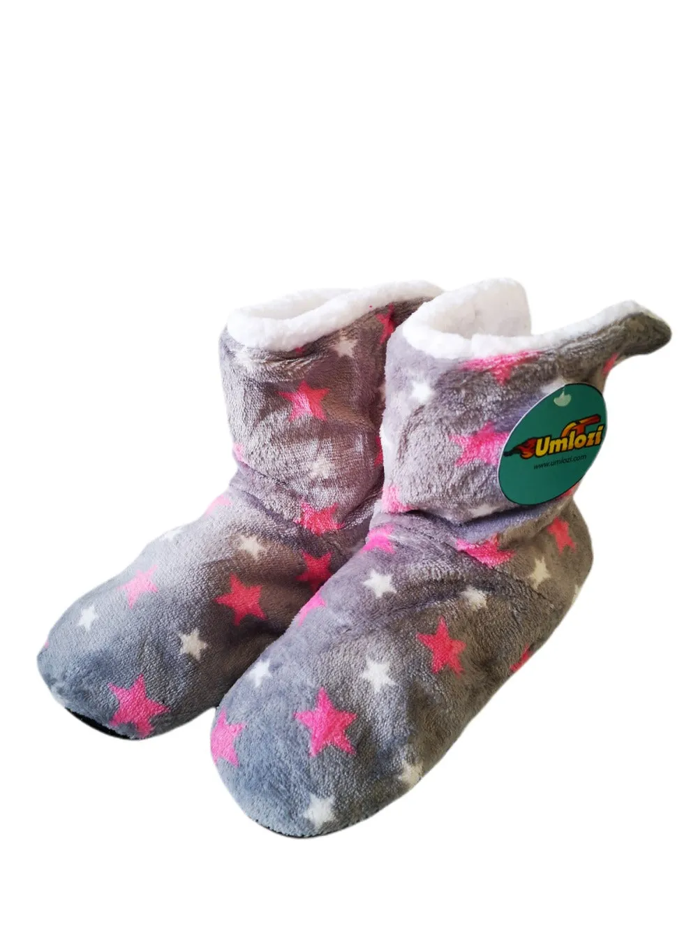 Fluffy Indoor Sherpa Fleece Slipper - Check Boot Style UK 5 - UK 8