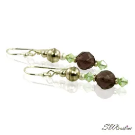 Fluorite Gemstone Crystal Beaded Earrings