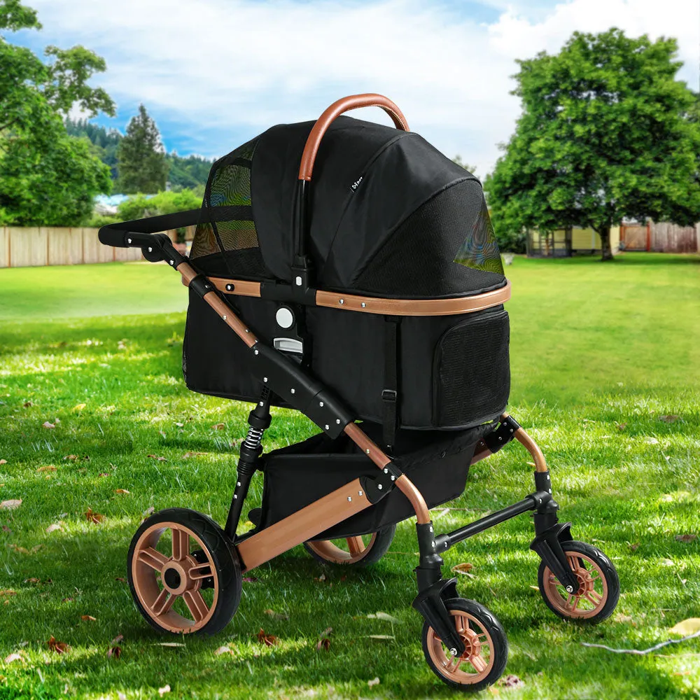 Foldable 3-in-1 Pet Stroller with Storage Basket i.Pet