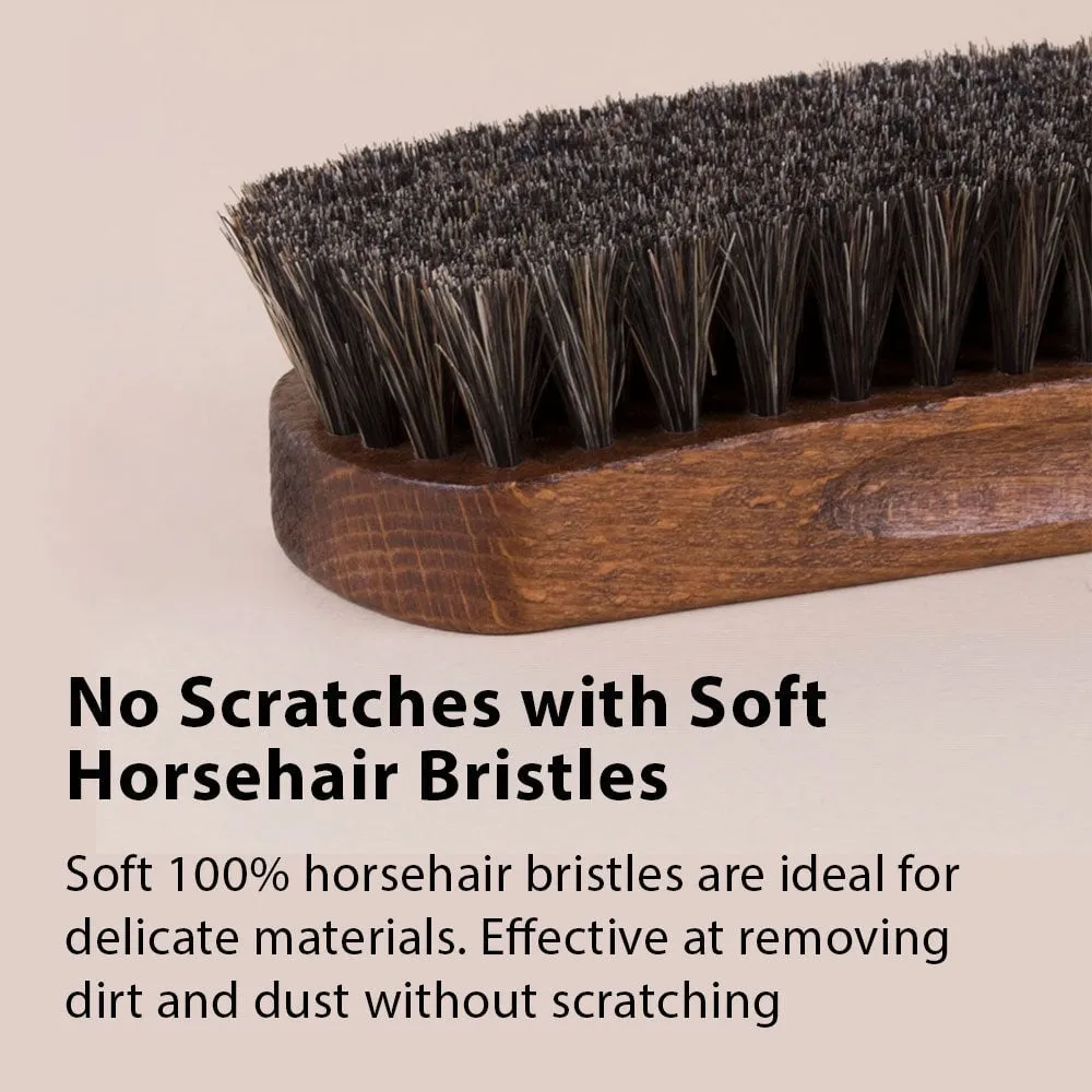 FootFitter Horsehair Shoe Shine Brush and Suede Cleaning Set