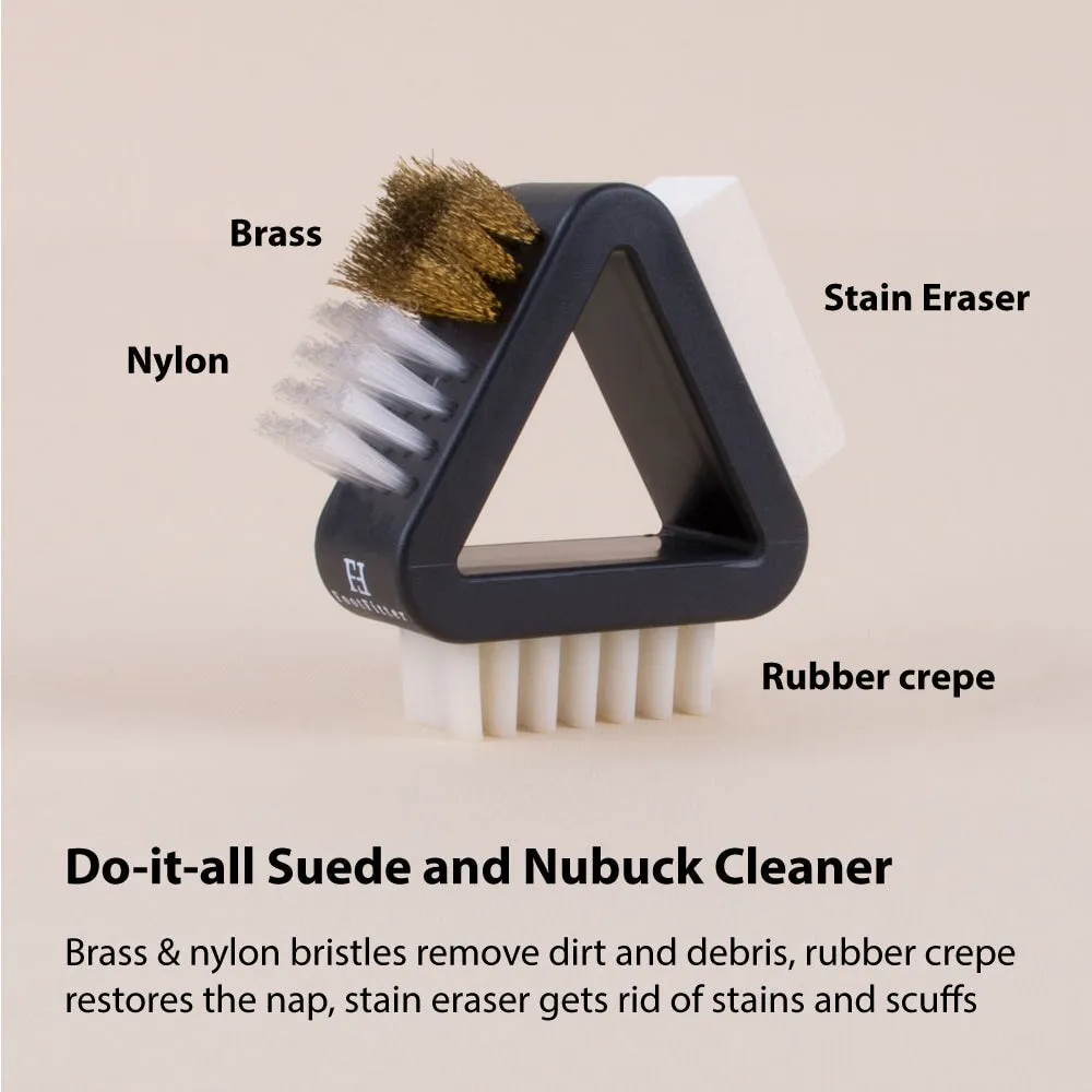 FootFitter Horsehair Shoe Shine Brush and Suede Cleaning Set