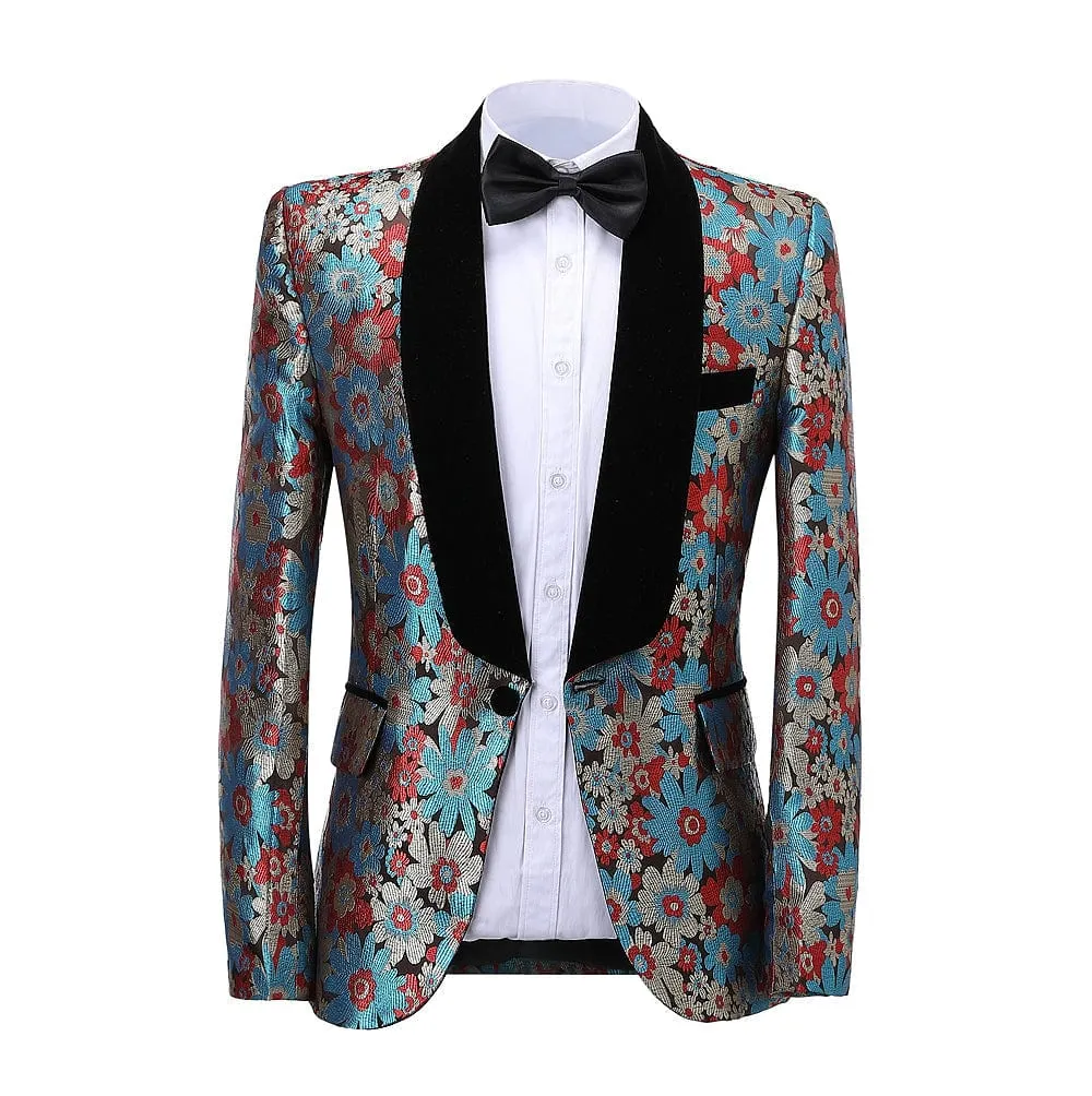 Formal Patterned 2 Pieces Mens Suit Shawl Lapel Tuxedos (Blazer Pants)