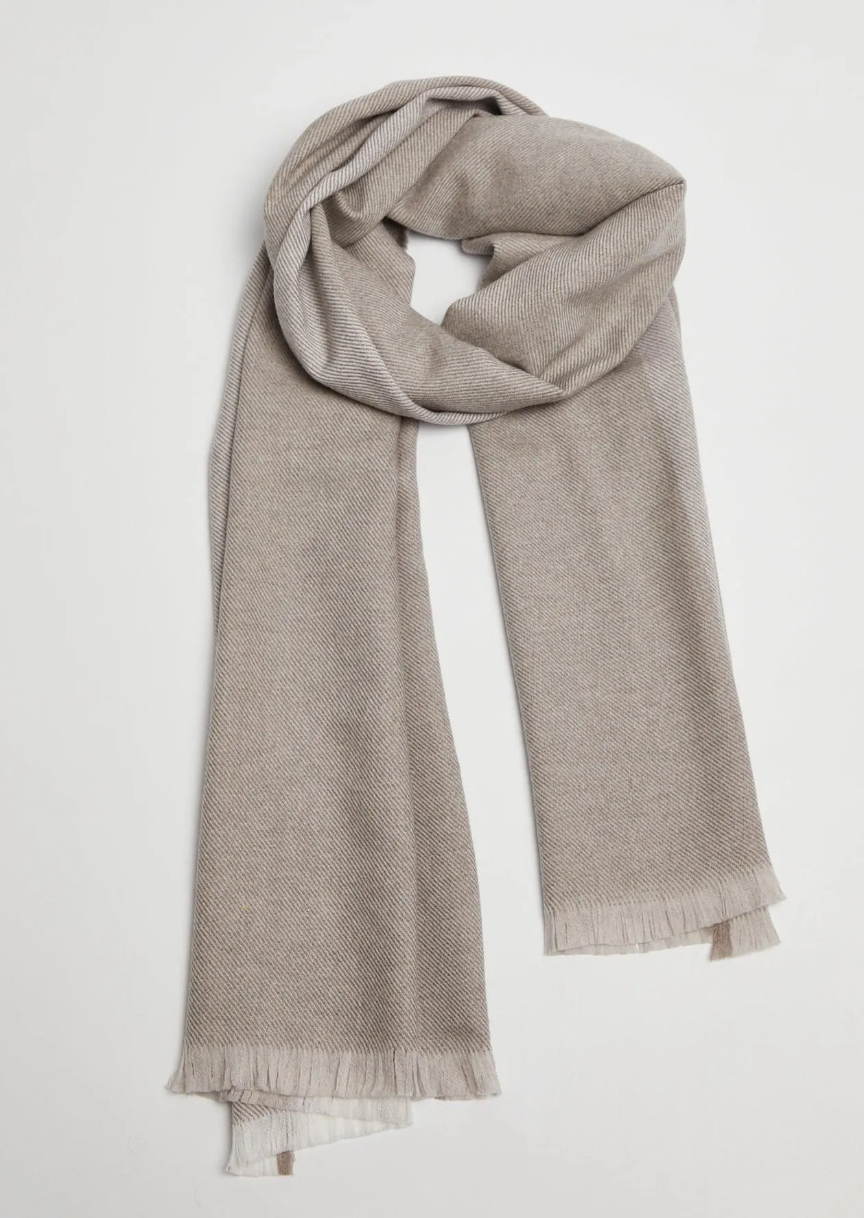 Foxford Giant Merino Scarf | Mink Border