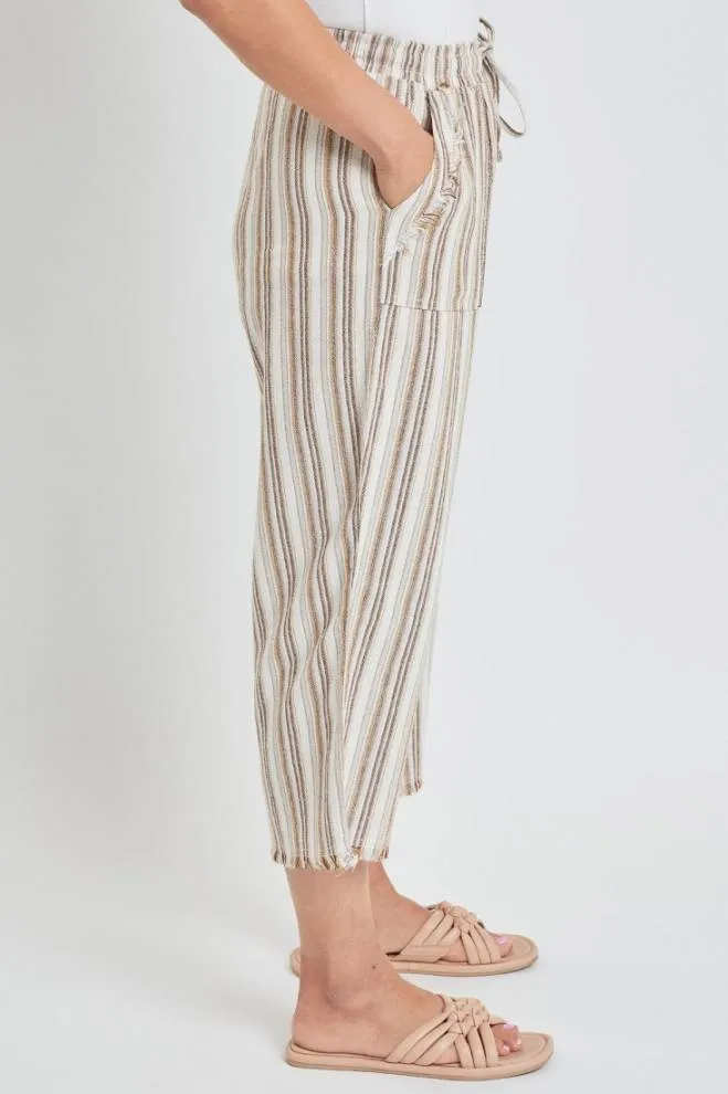 Frayed Striped Culottes