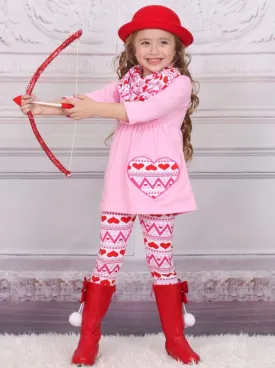 From The Heart Tunic, Scarf And Legging Set