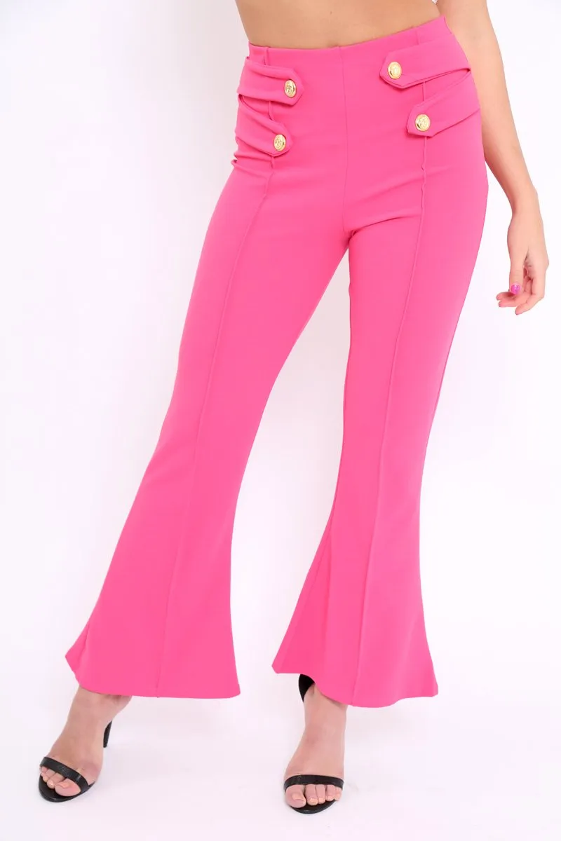 Fuchsia Kick Flare Pants - Rita