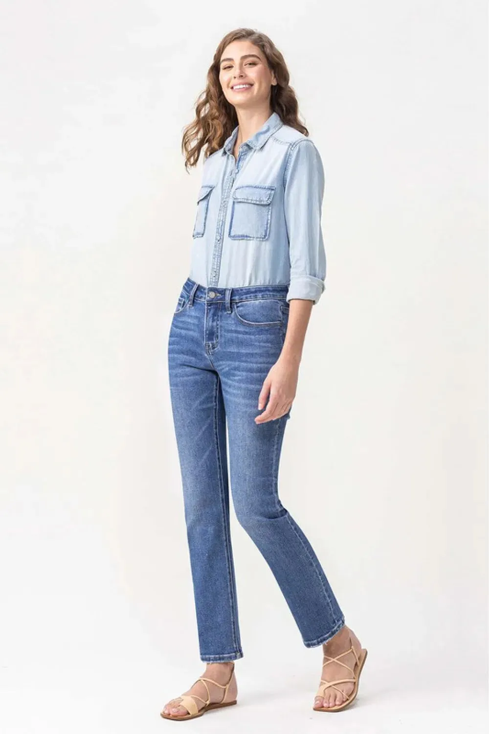 Full Size Maggie Midrise Slim Ankle Straight Jeans