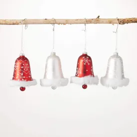 Fur-Trimmed Bell Ornament Set