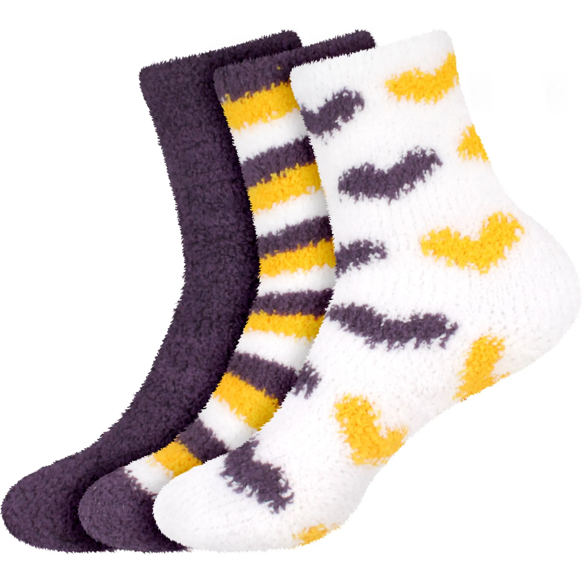 Fuzzy Heart/Stripe/Solid Sock Assortments