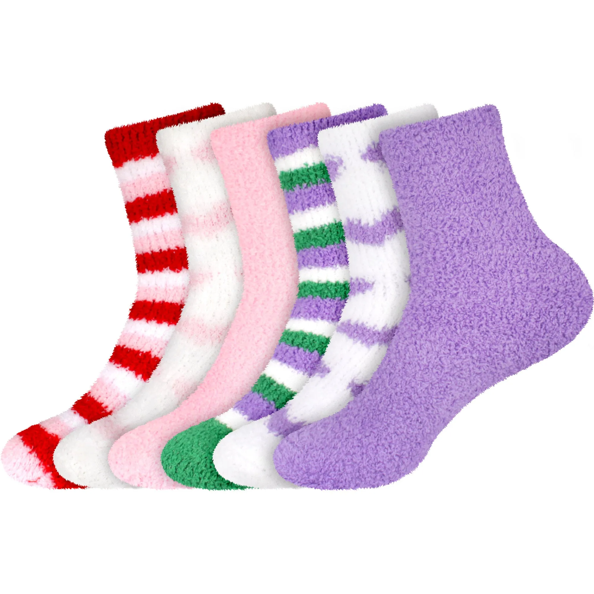 Fuzzy Heart/Stripe/Solid Sock Assortments