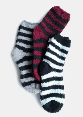 Fuzzy Socks with Stripes