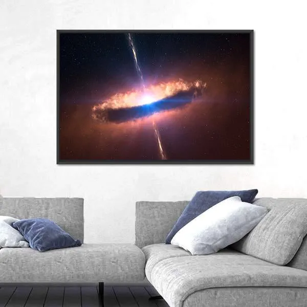 Galaxy System With Bright Optical Centre Element Canvas Wall Art