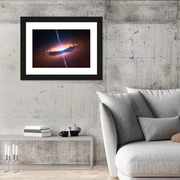 Galaxy System With Bright Optical Centre Element Canvas Wall Art