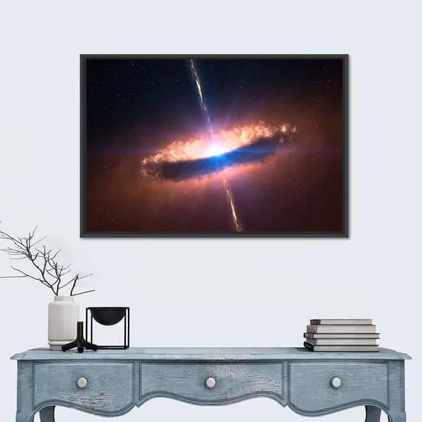 Galaxy System With Bright Optical Centre Element Canvas Wall Art