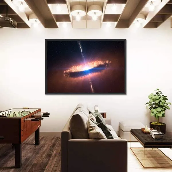 Galaxy System With Bright Optical Centre Element Canvas Wall Art