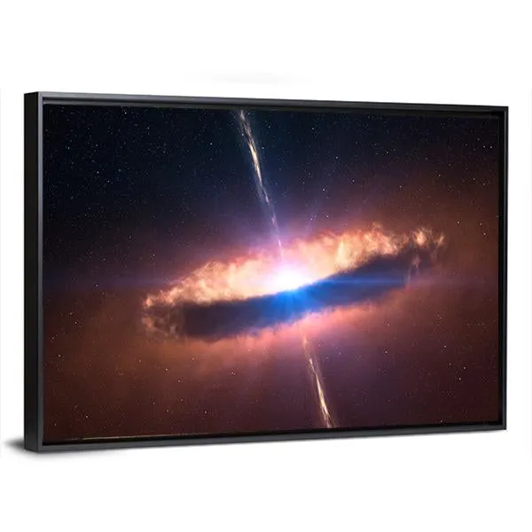 Galaxy System With Bright Optical Centre Element Canvas Wall Art