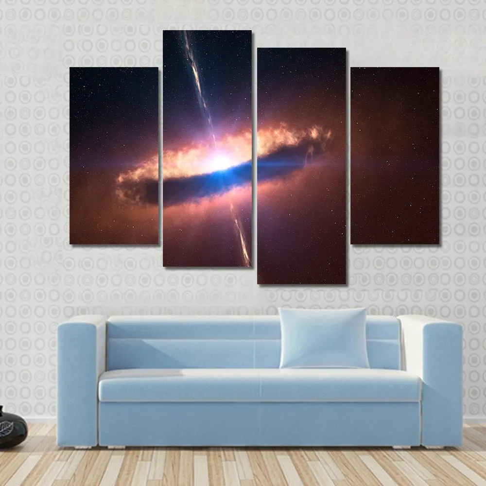 Galaxy System With Bright Optical Centre Element Canvas Wall Art