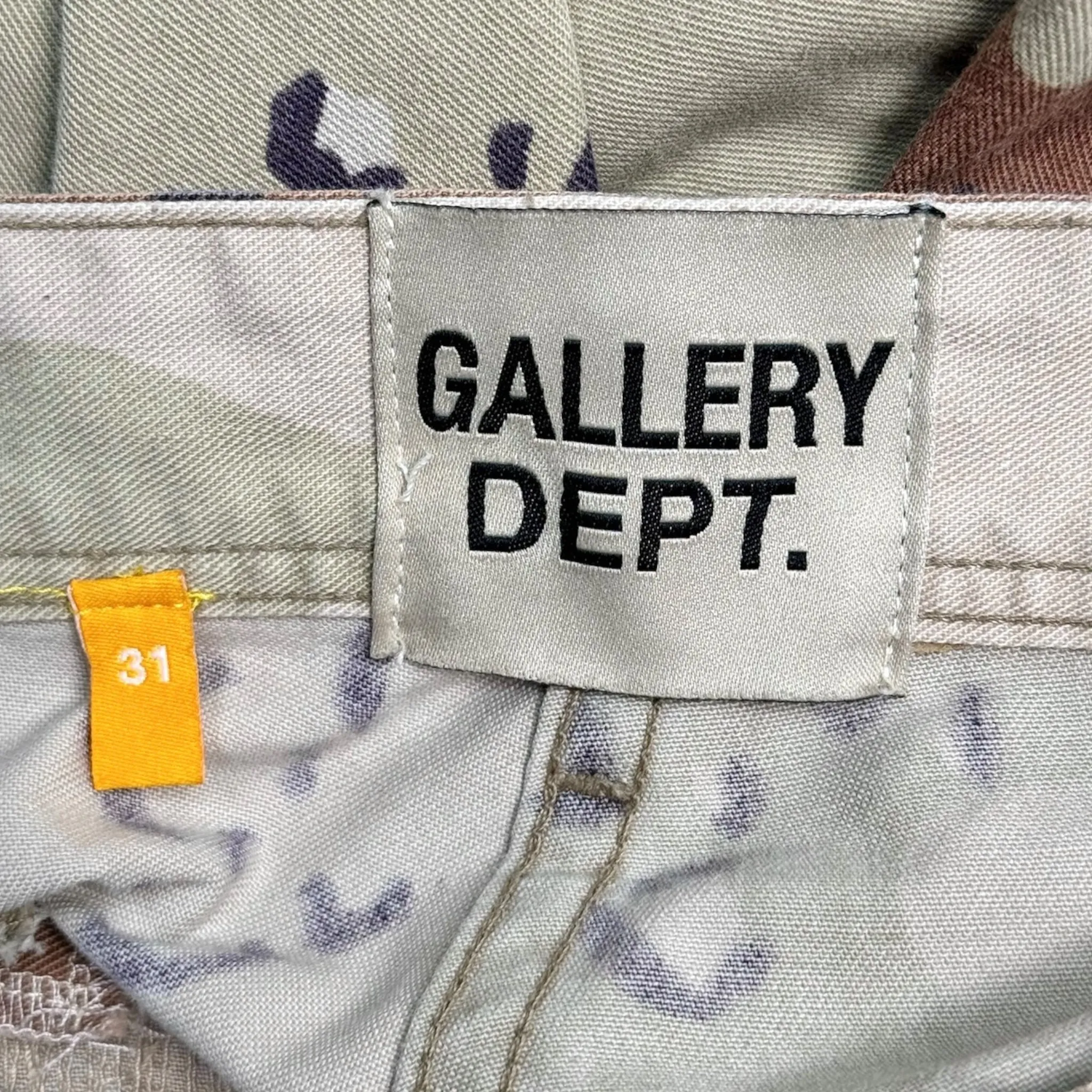 Gallery Department Cargo Shorts Chocolate Chip Camo (10 G Patch Custom) Pre-Owned