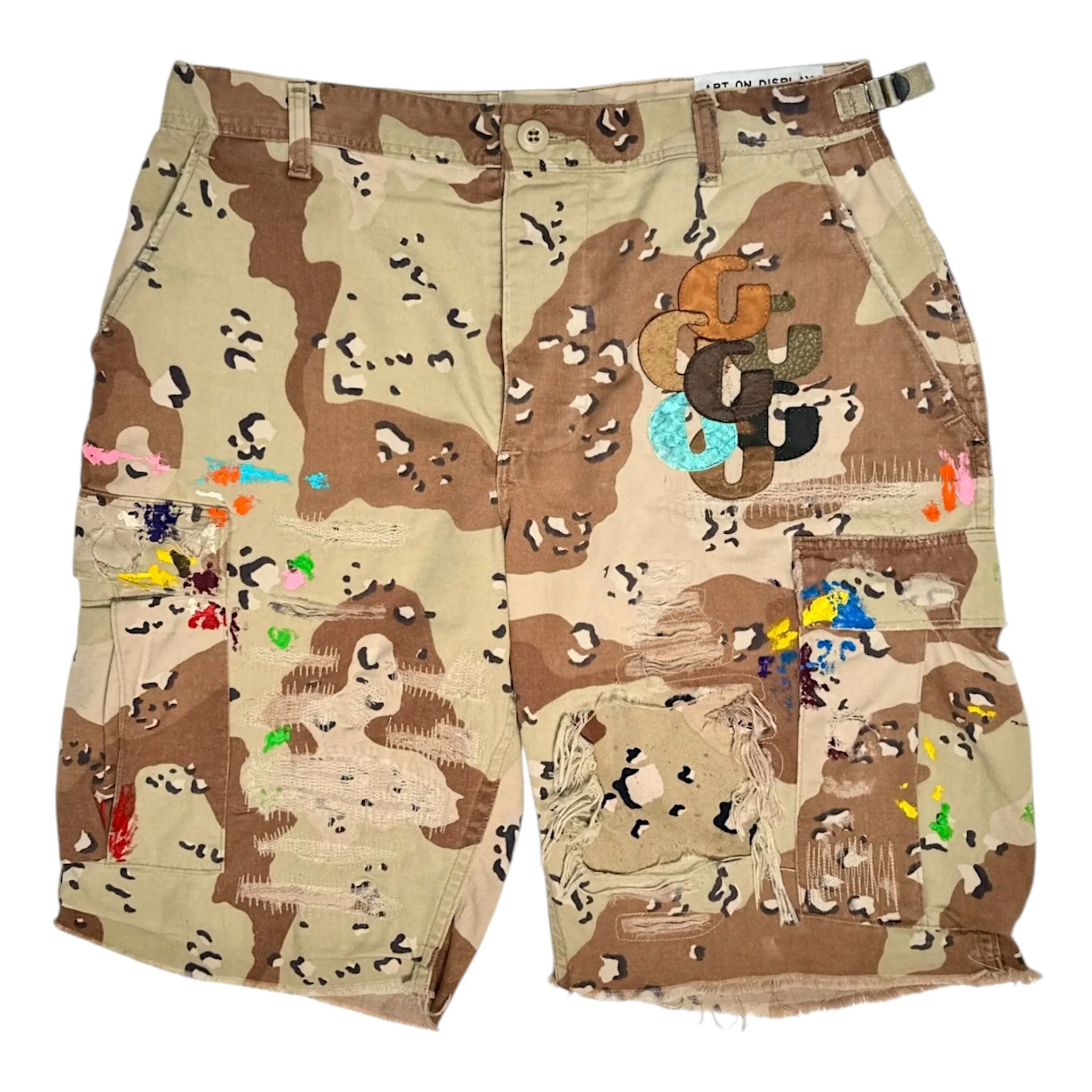 Gallery Department Cargo Shorts Chocolate Chip Camo (10 G Patch Custom) Pre-Owned